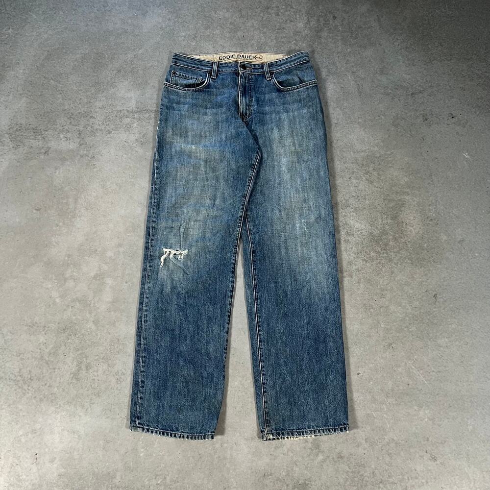Eddie Bauer Relaxed Fit Men's Size 33x34 Jeans Vintage Baggy 100% Cotton Denim